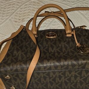 Michael Kors Black and Tan Satchel